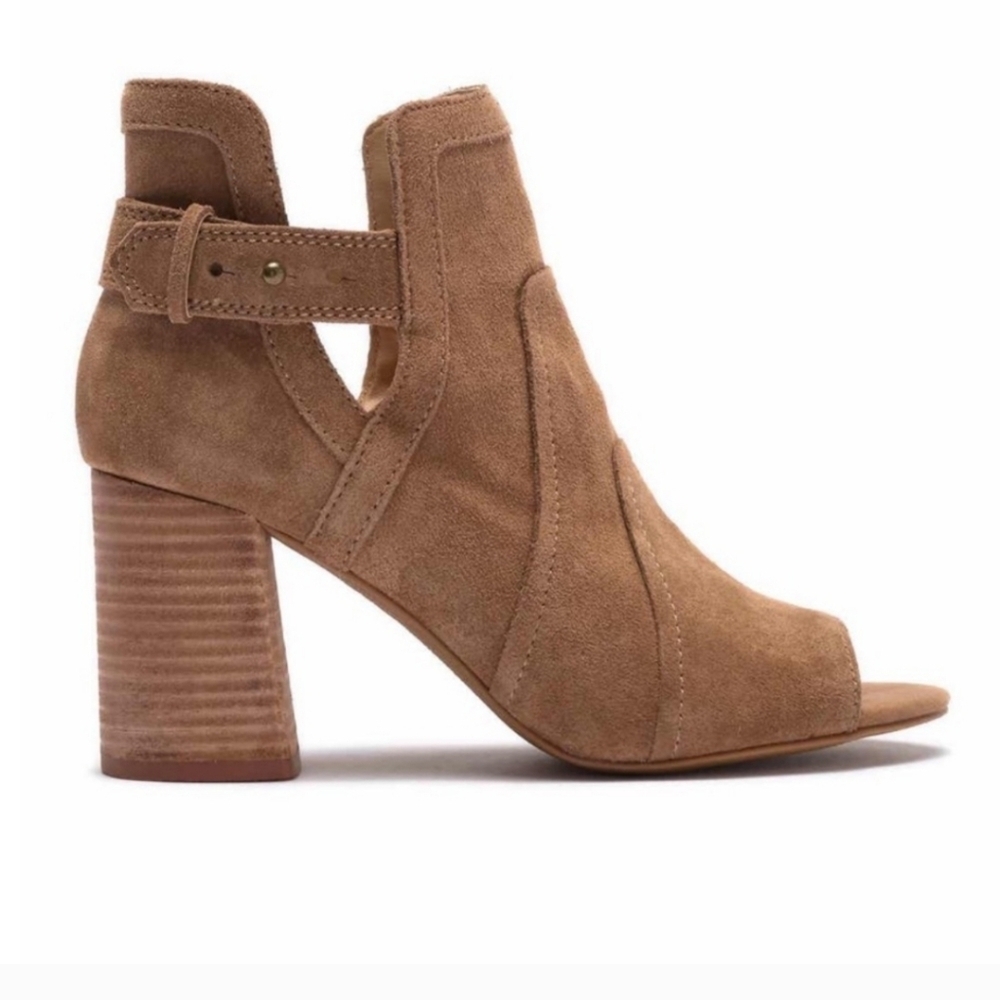 Joe's Jeans Cassia Suede Tan Block Heel Booties 9.5 - Picture 2 of 12